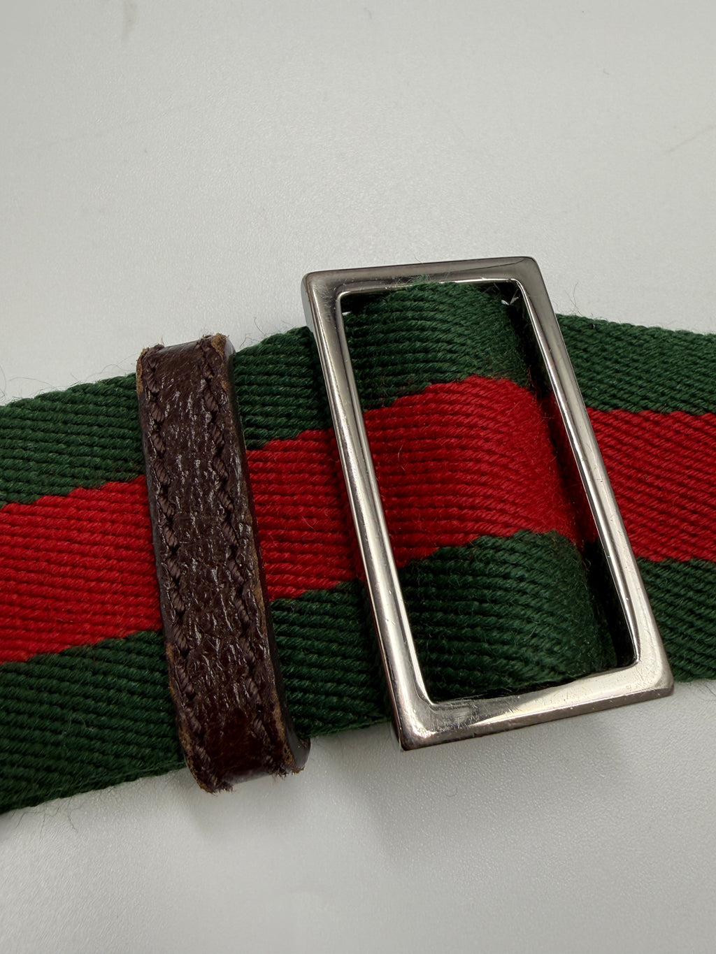 Gucci Vintage Half-Moon Shoulder Bag in GG Canvas with Web Strap