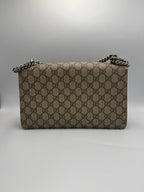 Gucci Dionysus GG Supreme Small Shoulder Bag with Red Suede Trim