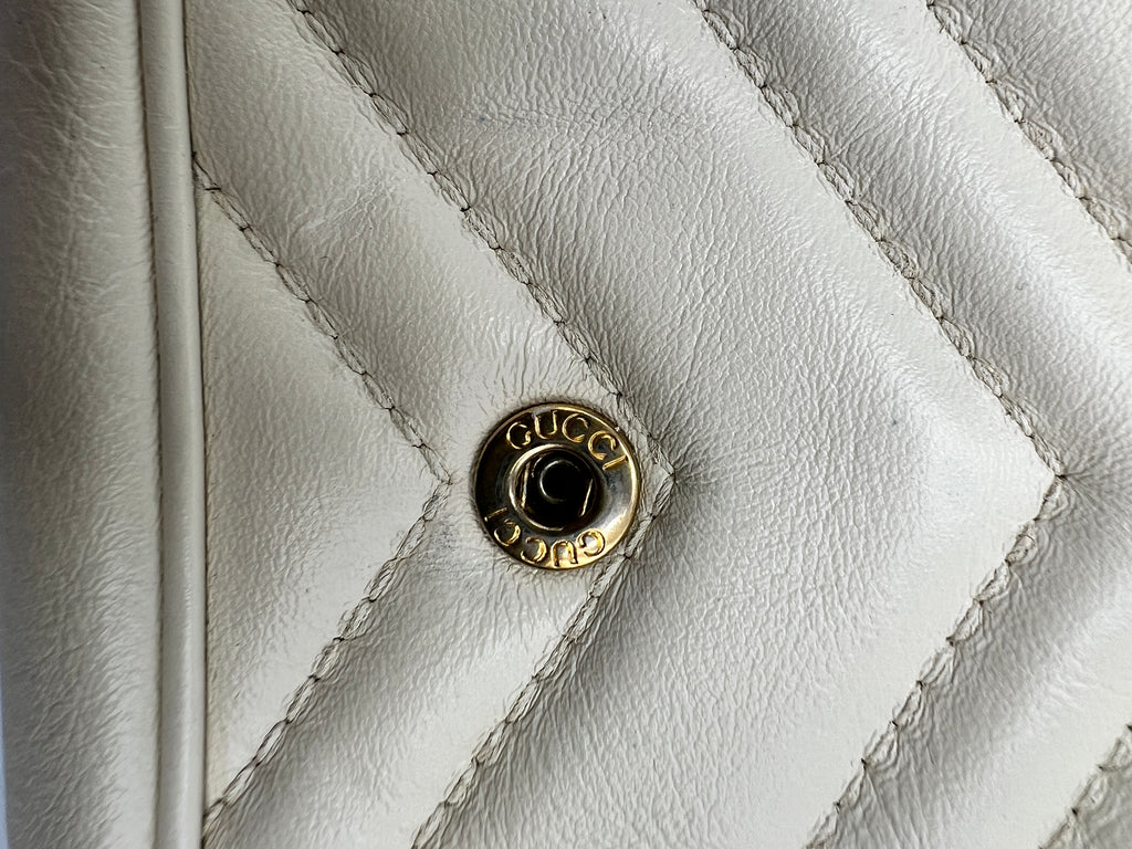 Gucci GG Marmont Super Mini Shoulder Bag Beige Matelassé Leather