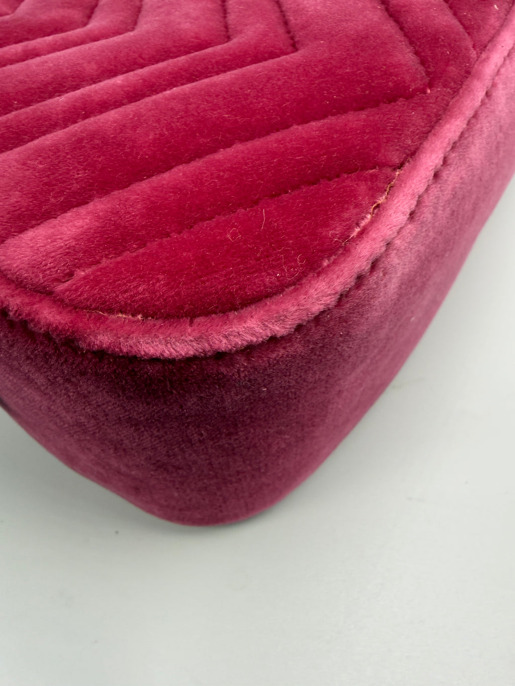 Gucci Velvet Matelass Small GG Marmont Camera Bag