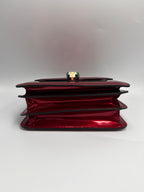 Bvlgari Serpenti Forever Metallic Top-Handle Flap Bag in Ruby Red