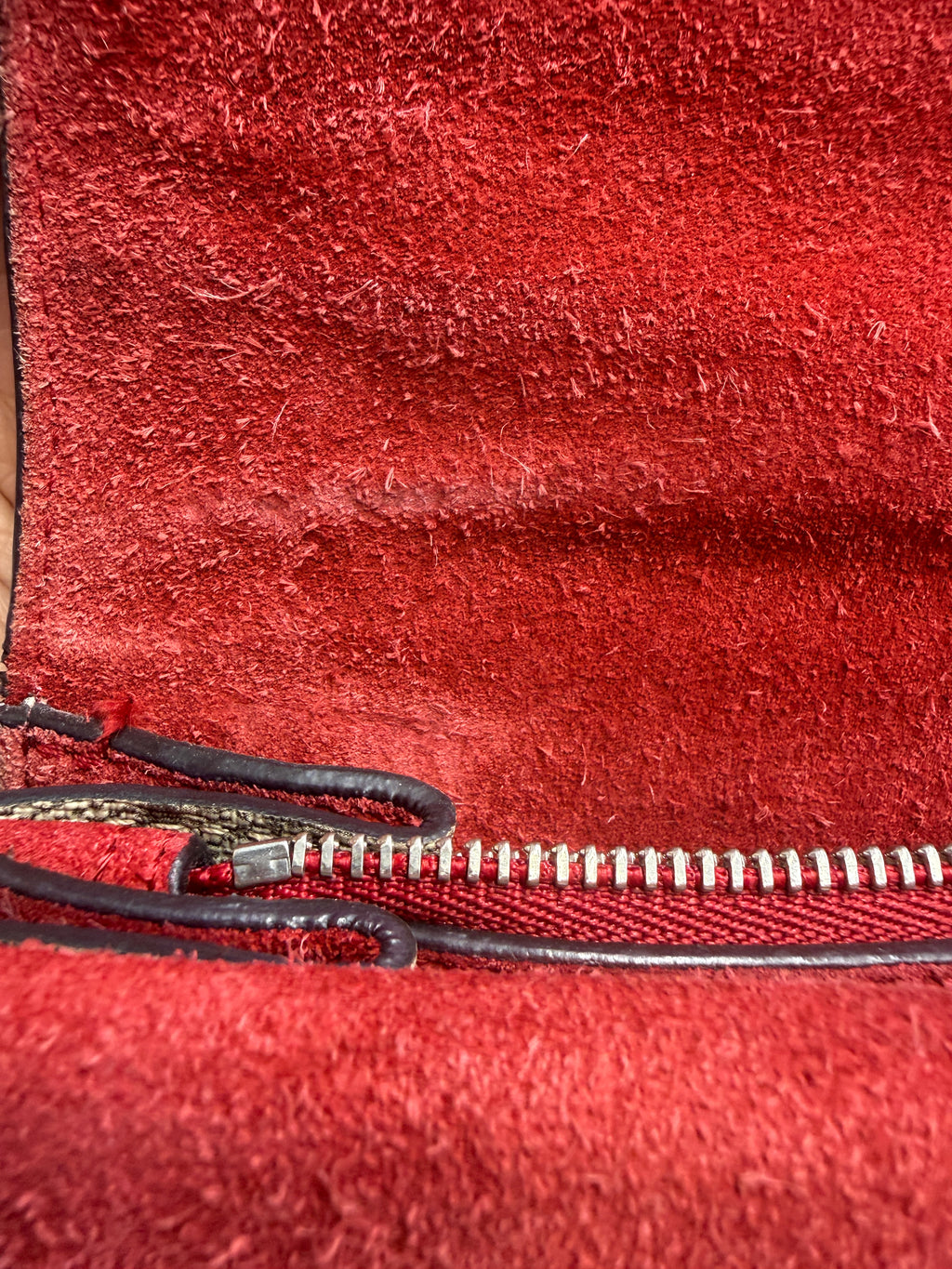 Gucci Dionysus GG Supreme Small Shoulder Bag with Red Suede Trim