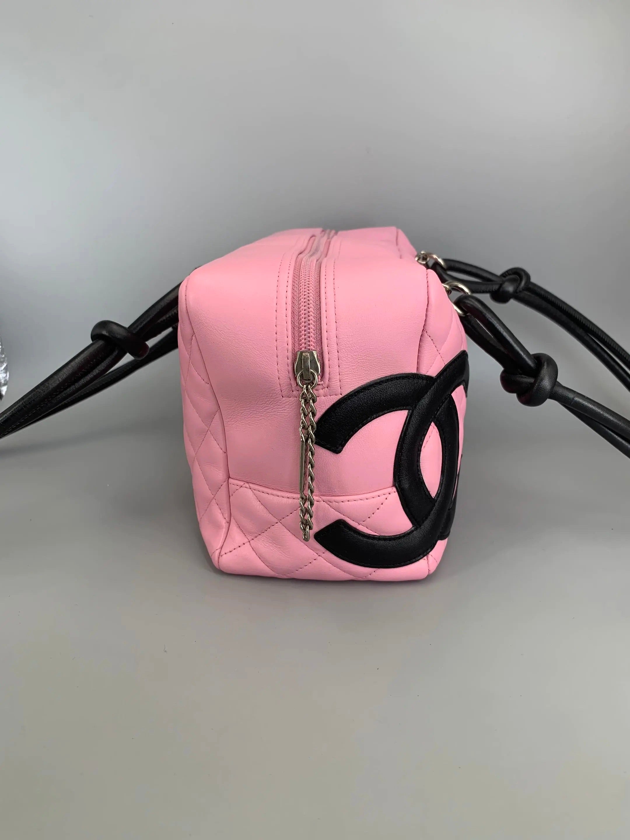 Chanel Cambon Bowler Bag Pink Quilted Leather