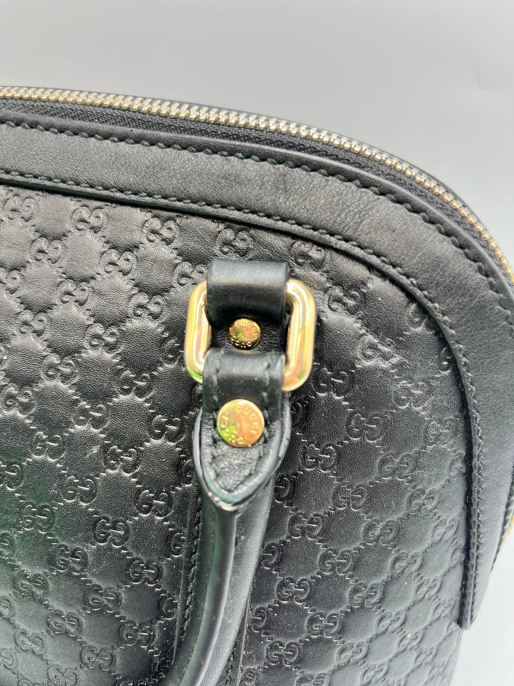 Gucci Guccissima Black Leather Dome Bag