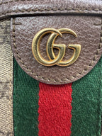 Gucci Ophidia GG Small Shoulder Bag in GG Supreme Canvas with Web Stripe