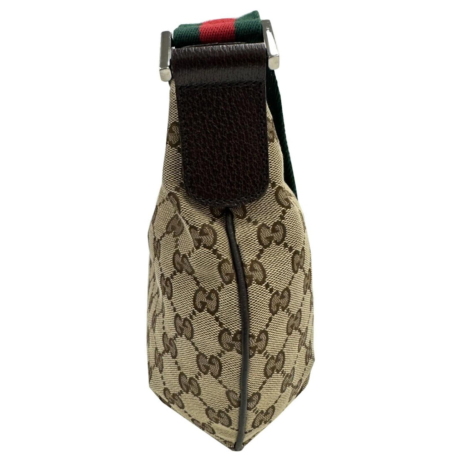 Gucci Leather Sherry Line Half Moon Sling Shoulder Bag