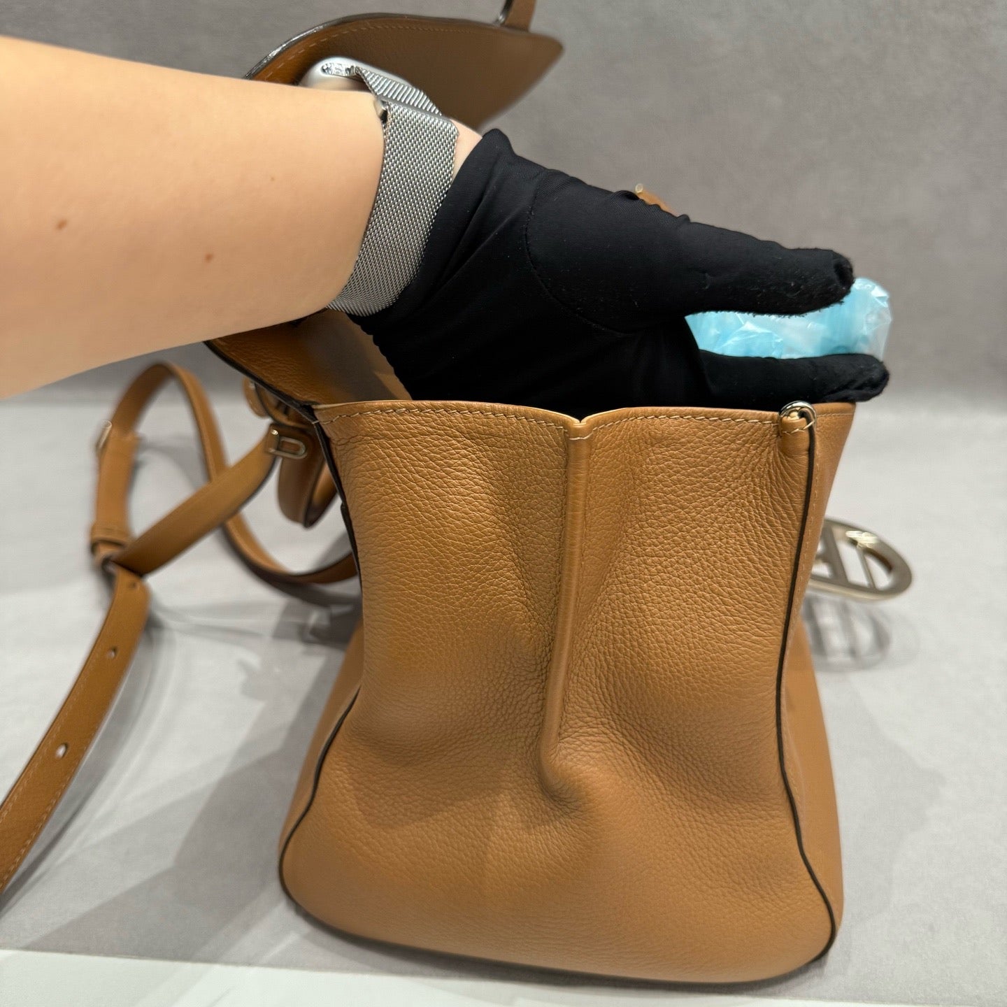 Delvaux Brillant East/West Handbag in Tan Box Calf Leather