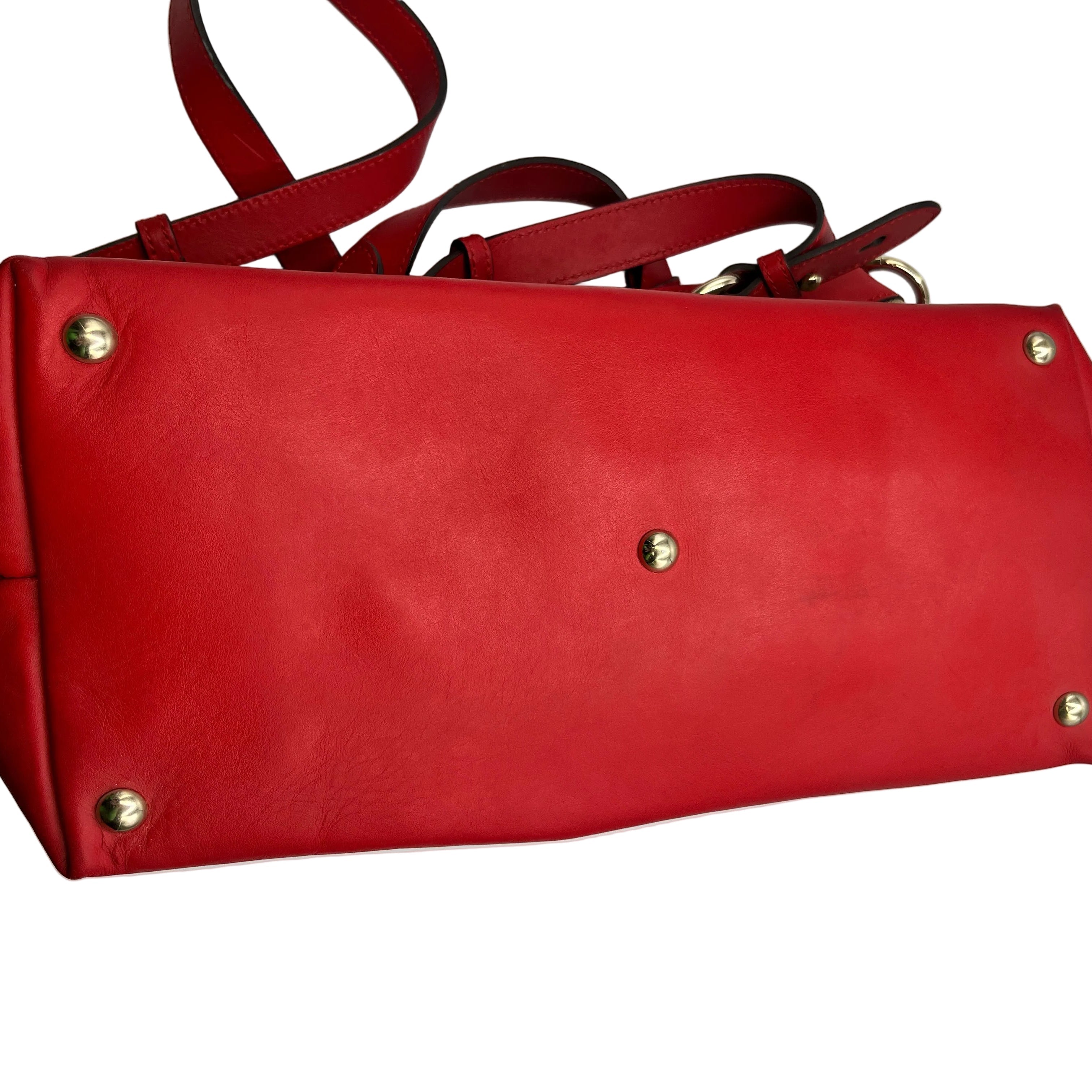Gucci GG Canvas & Red Leather Heart Charm Shoulder Bag