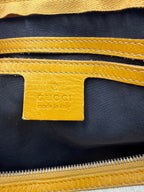 Gucci Joy Boston GG Plus Canvas Satchel with Yellow Leather Trim