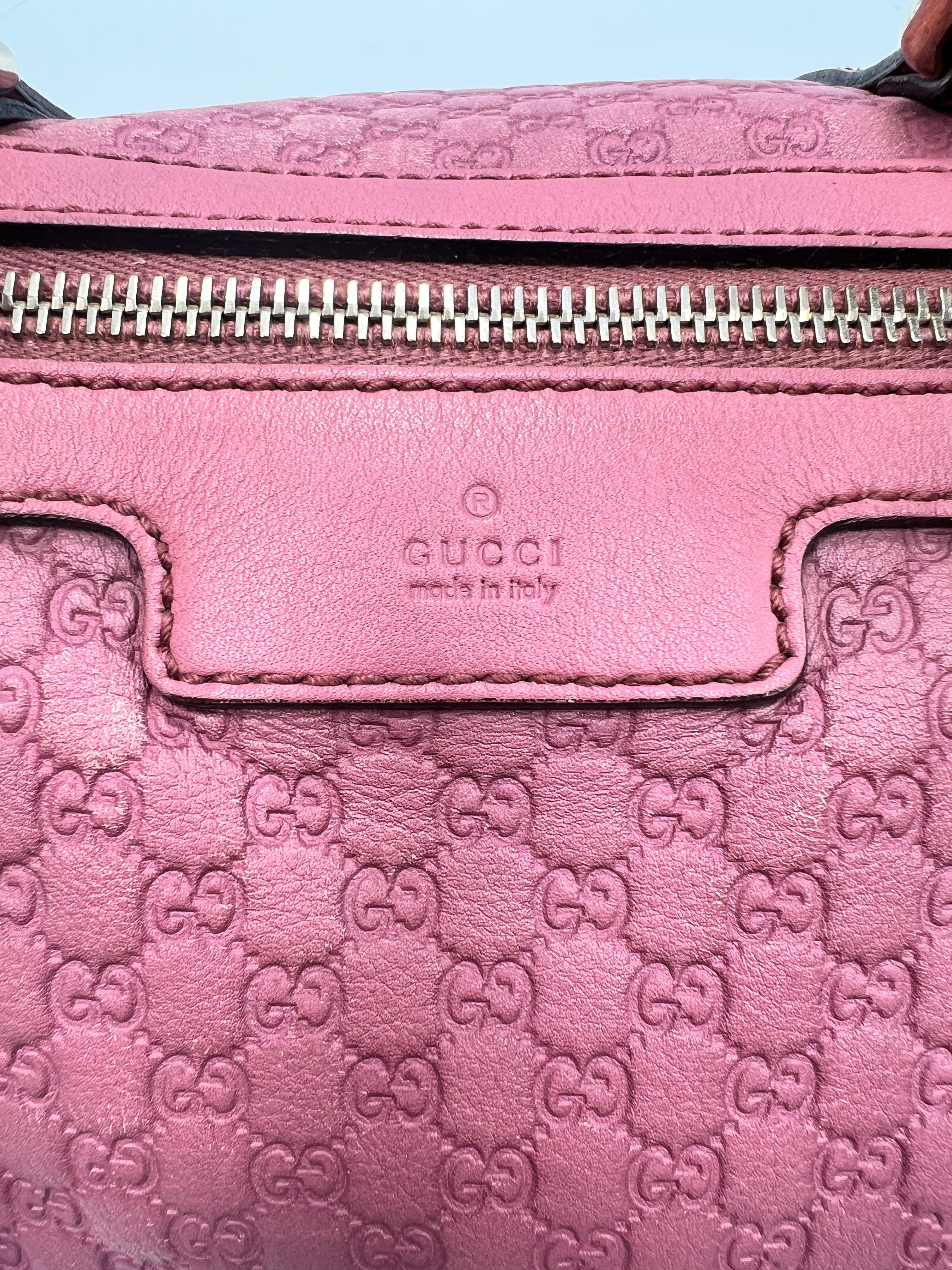 Gucci Micro Guccissima Joy Boston Bag Pink Calfskin Leather