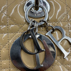 Christian Dior Medium Lady Dior Bag in Powder Beige Cannage Patent Leather