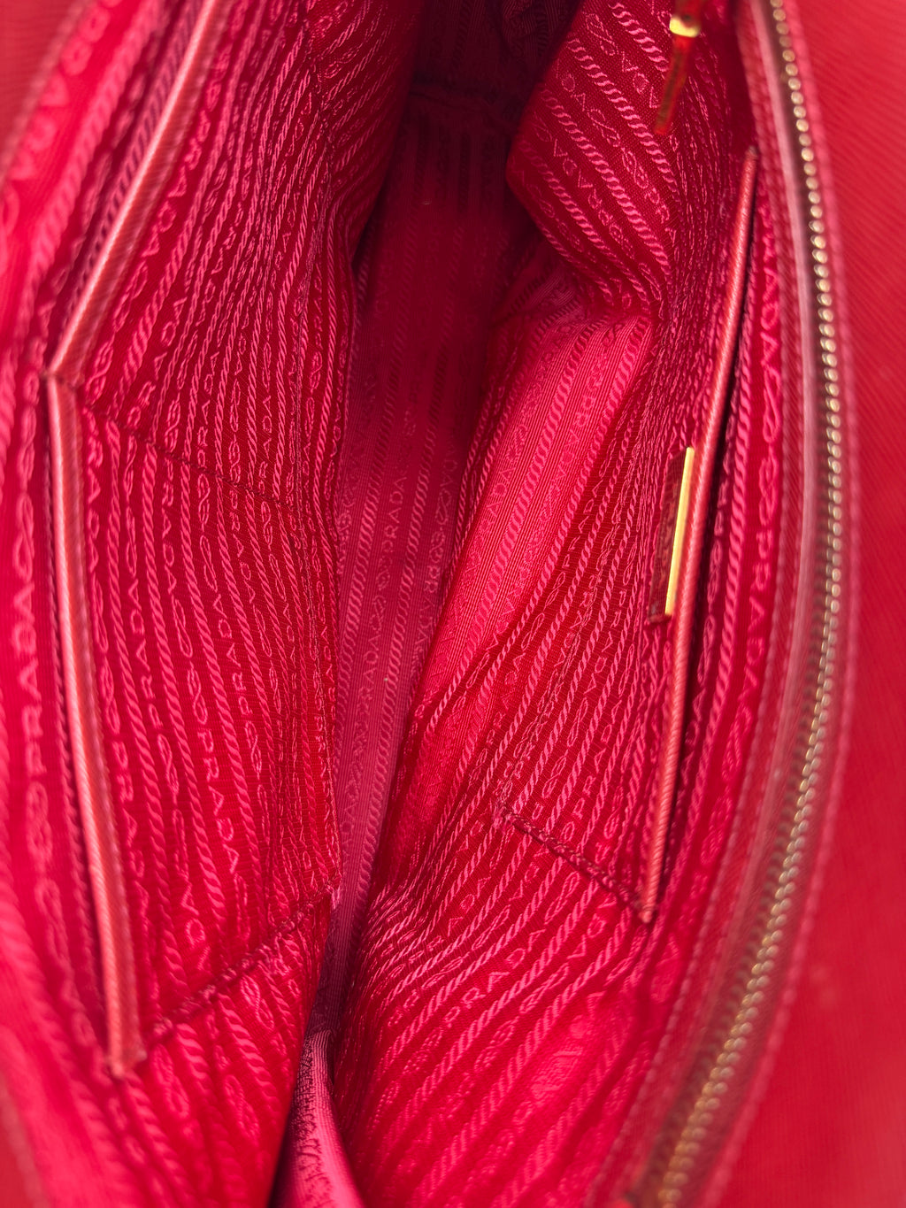 Prada Saffiano Lux Galleria Tote Bag - Red Leather (Pre-owned)