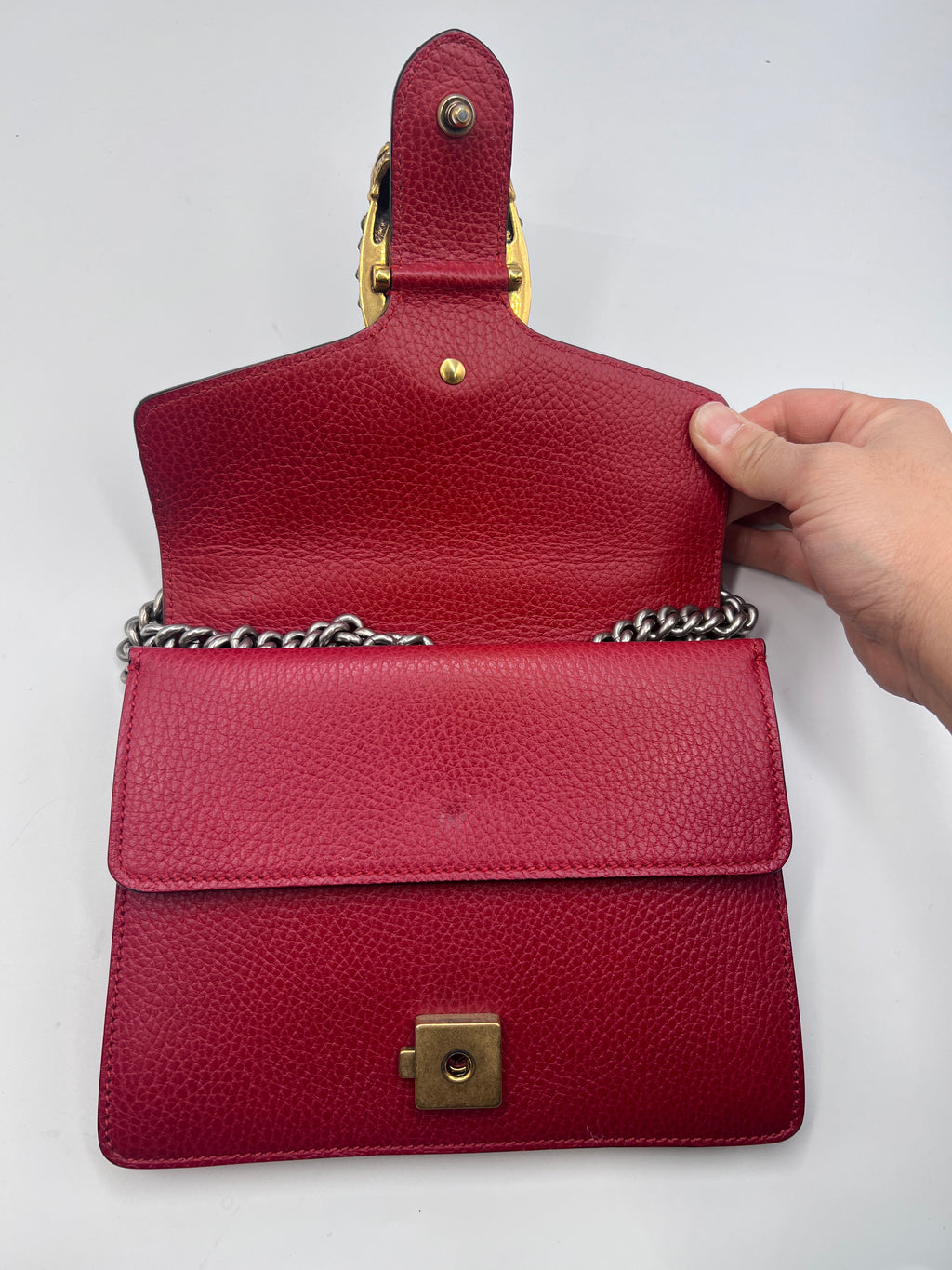 Gucci Dionysus Red Leather Small Shoulder Bag