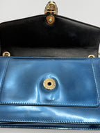 Bvlgari Serpenti Forever Metallic Calfskin Flap Bag in Electric Blue