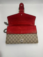 Gucci Dionysus GG Supreme Small Shoulder Bag with Red Suede Trim