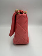Chanel Small Flap Bag in Coral Pink Lambskin Leather