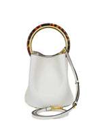 Marni White Bucket Bag with Tortoiseshell Handle