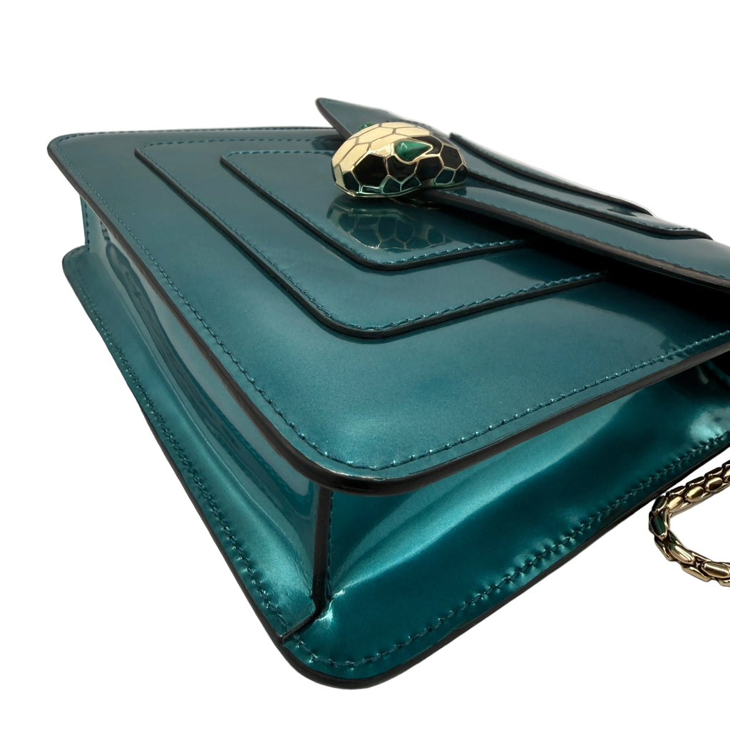 Bvlgari Serpenti Forever Bag in Green Patent Leather