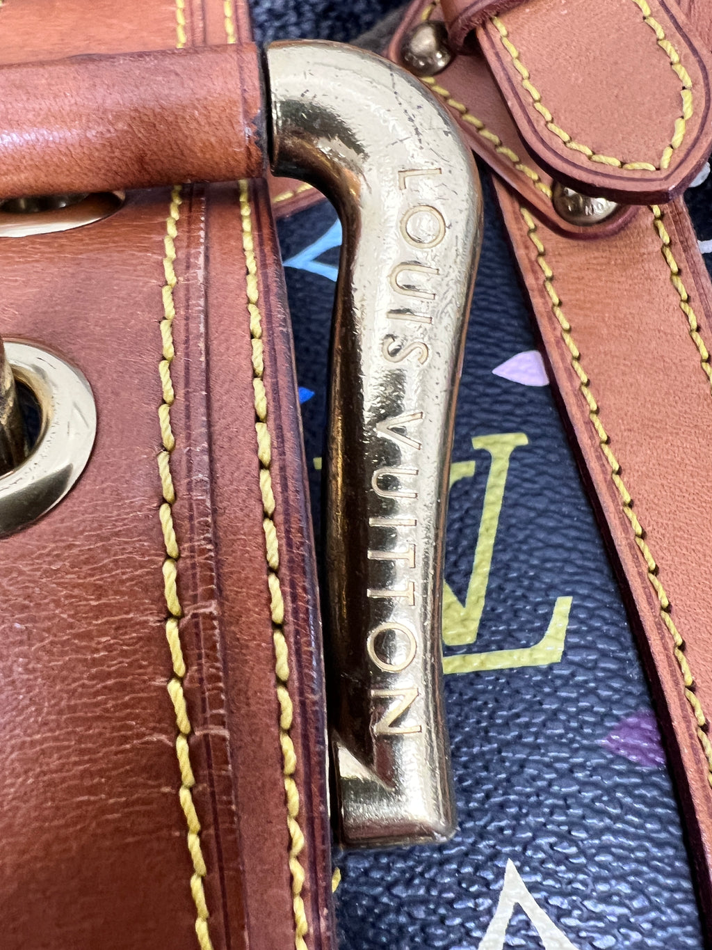 Louis Vuitton x Takashi Murakami Monogram Multicolore Black Theda Bag