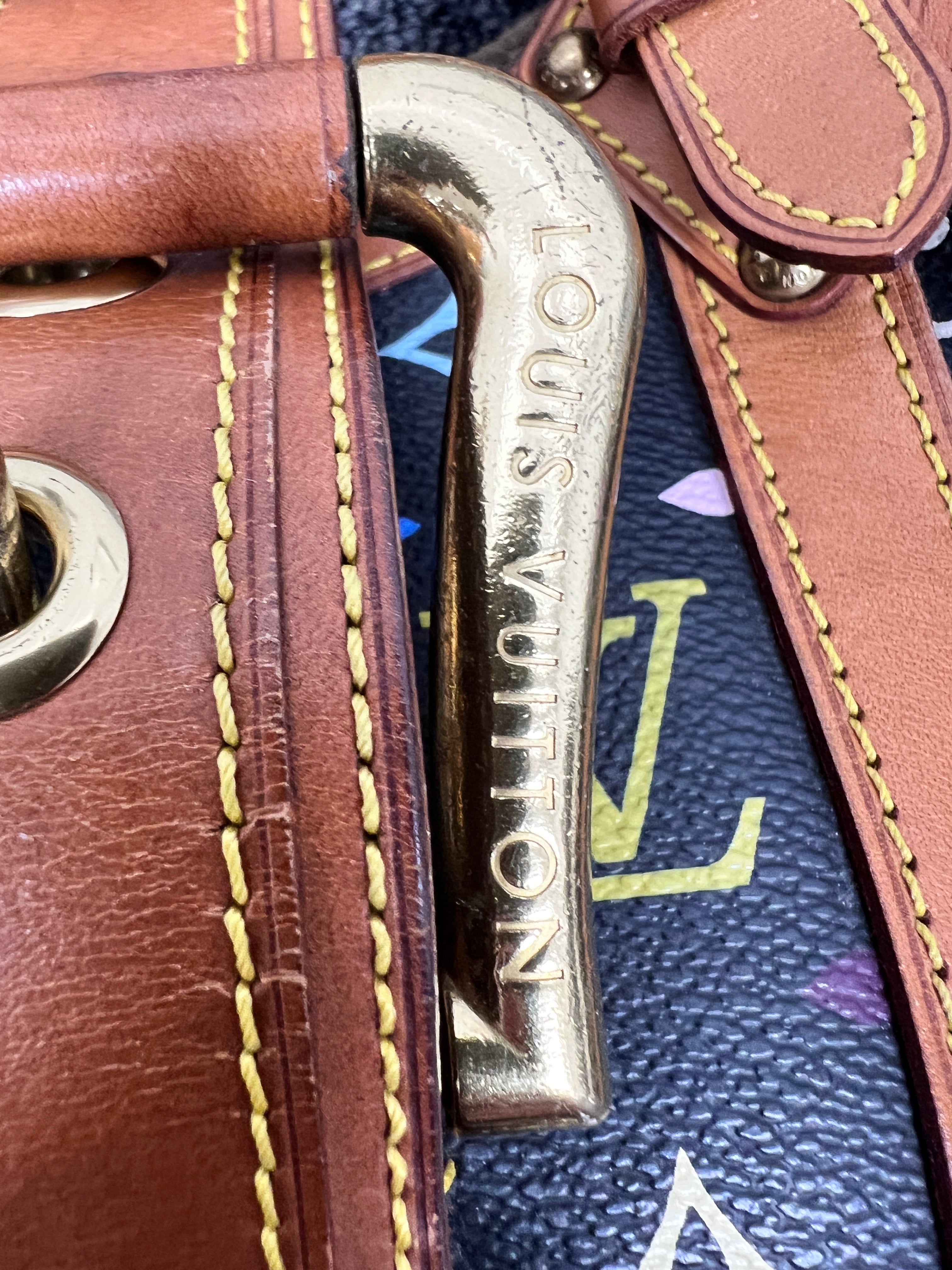 Louis Vuitton x Takashi Murakami Monogram Multicolore Black Theda Bag