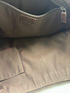Gucci Vintage Half-Moon Shoulder Bag in GG Canvas with Web Strap