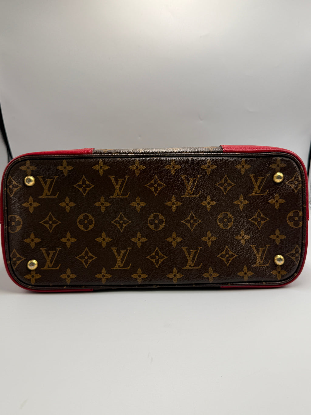 Louis Vuitton Flandrin Bag in Monogram Canvas and Red Calfskin