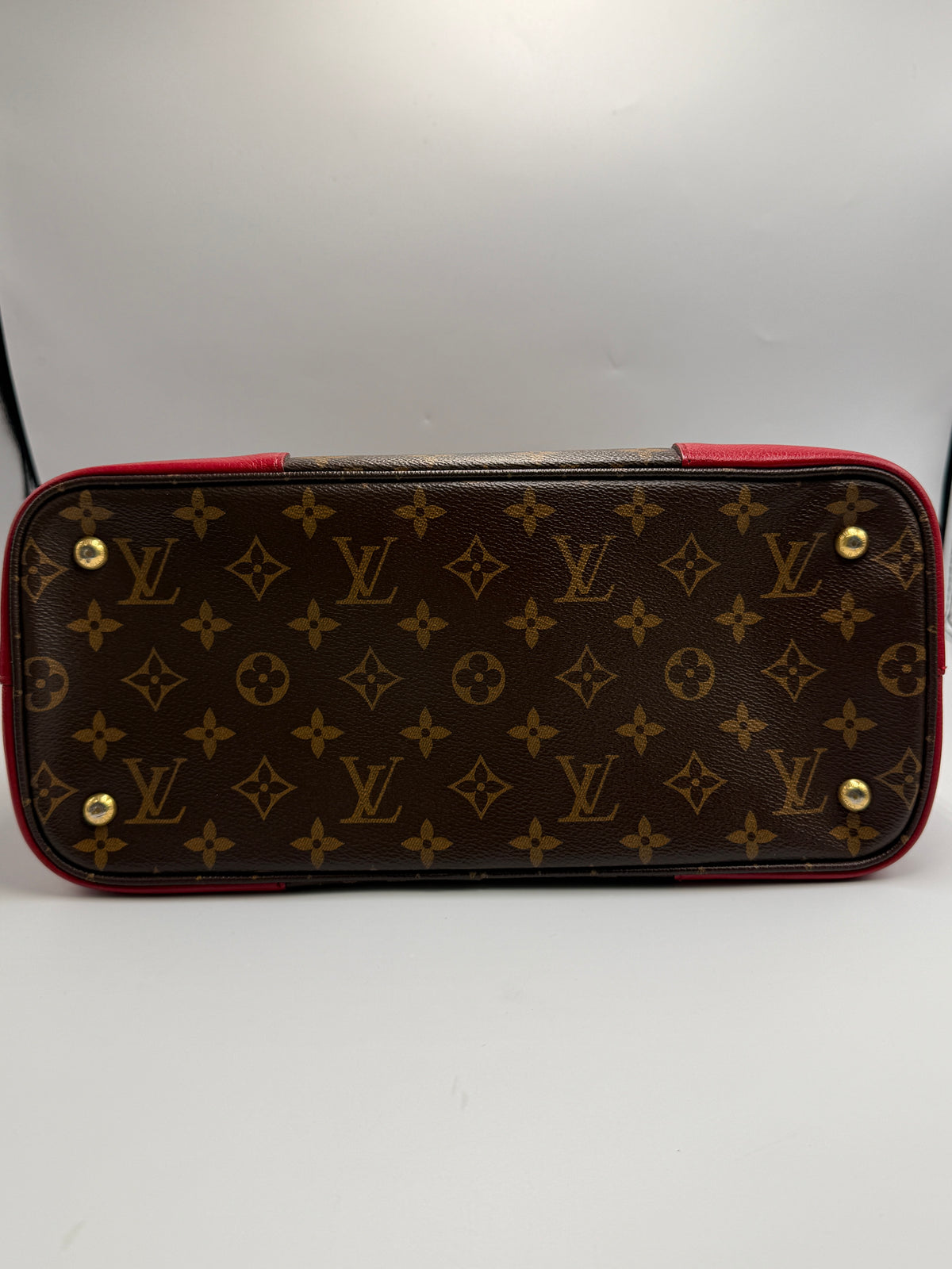 Louis Vuitton Flandrin Bag in Monogram Canvas and Red Calfskin
