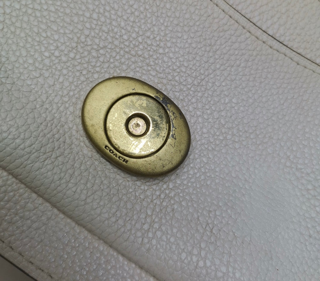 Coach Tabby Shoulder Bag 26 in Chalk Polished Pebble Leather