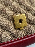 Gucci GG Marmont Small Shoulder Bag in Original GG Canvas with Red Leather Trim