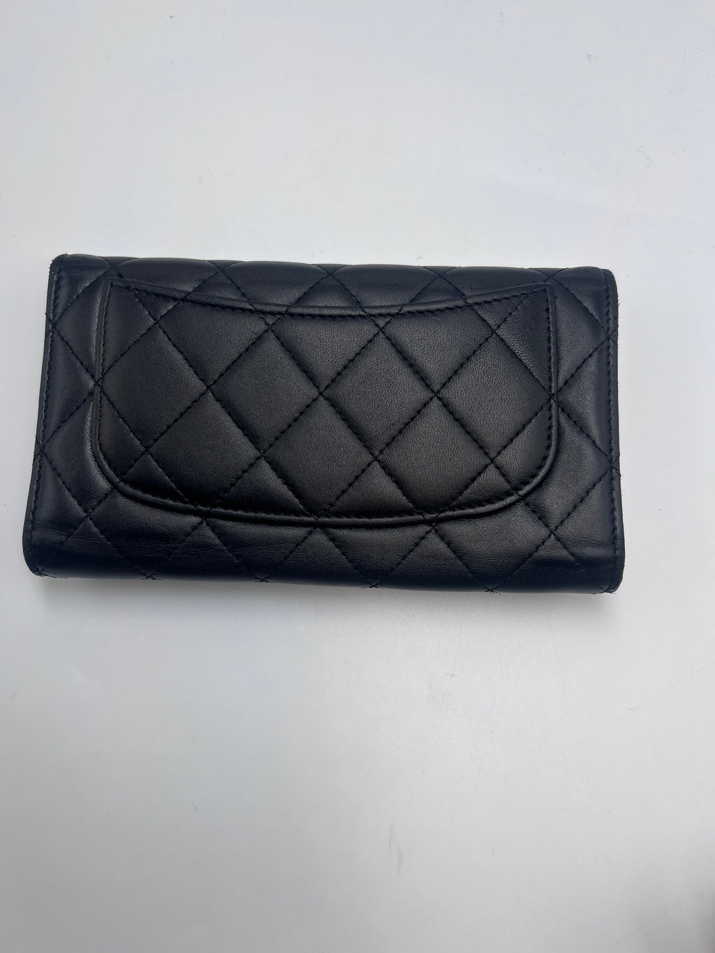Chanel Classic Quilted Lambskin Flap Long Wallet Black