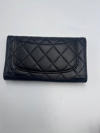 Chanel Classic Quilted Lambskin Flap Long Wallet Black