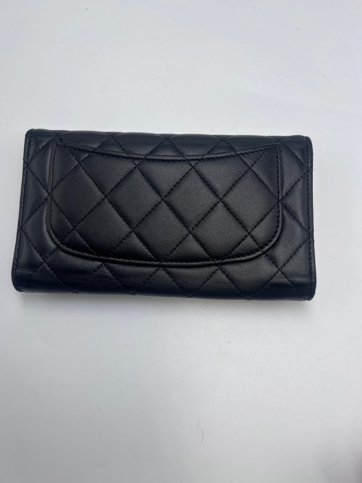 Chanel Classic Quilted Lambskin Flap Long Wallet Black