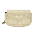 Gucci GG Marmont Super Mini Shoulder Bag Beige Matelassé Leather