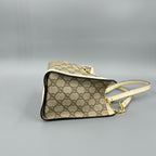 Gucci Padlock GG Supreme Medium Shoulder Bag – White Leather Trim