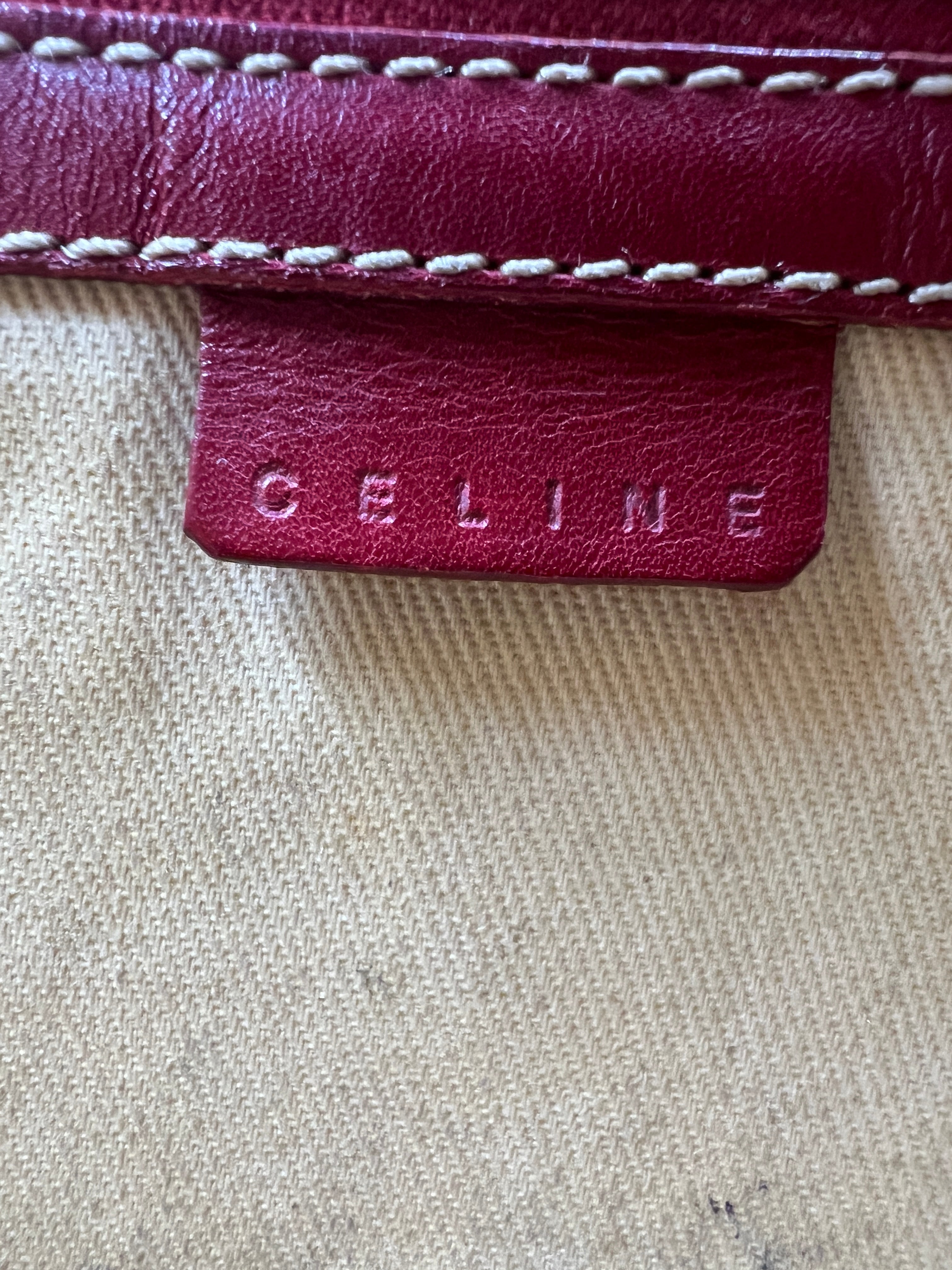 Celine Vintage Macadam Leather Tote Bag