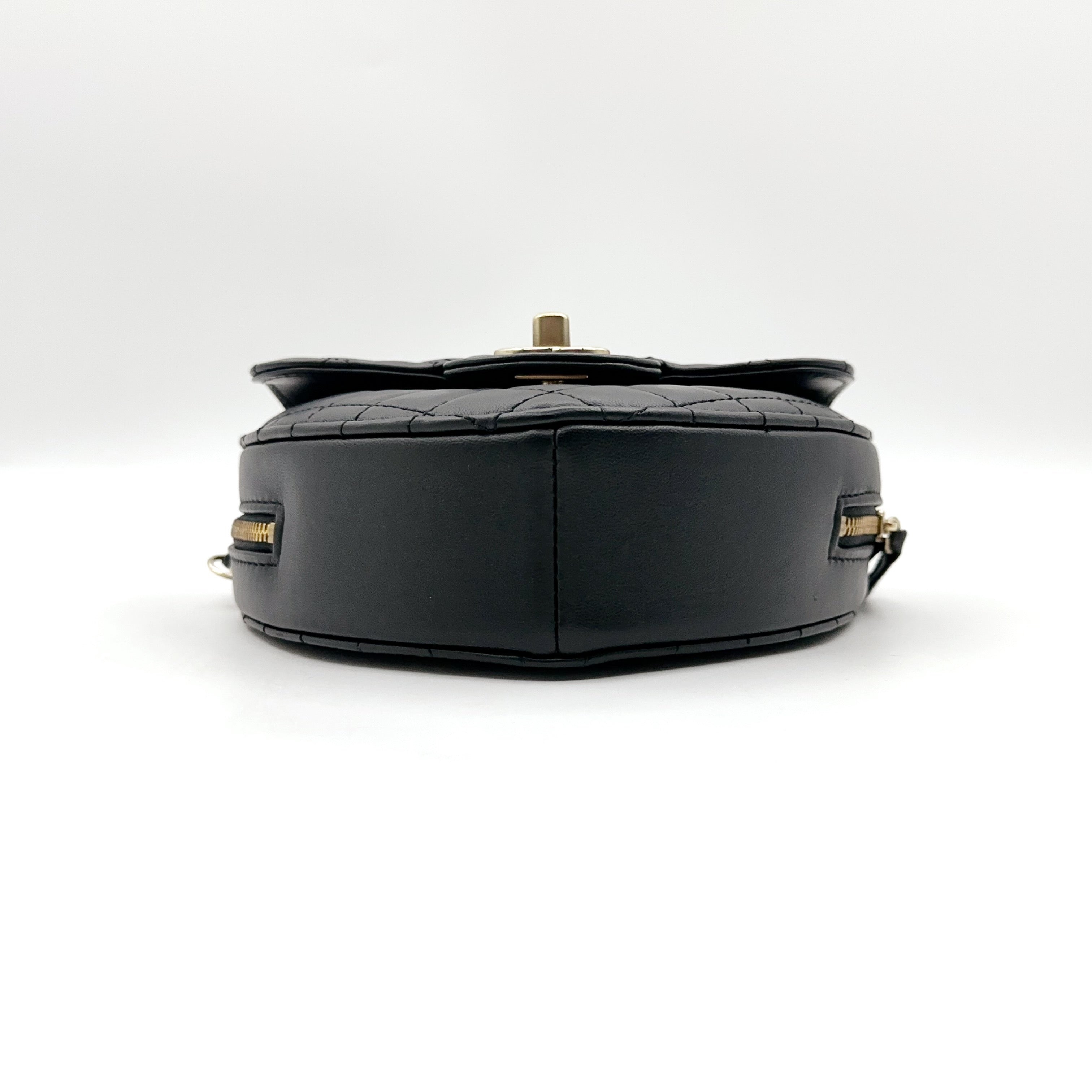 Chanel CC In Love Heart Belt Bag in Black Quilted Lambskin with Gold-Tone Hardware