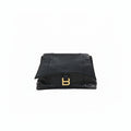 authentic preloved balenciaga downtown black leather shoulder bag with gold B hardware in great condition for sale secondhand luxury designer bag at discount price