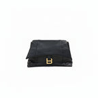 authentic preloved balenciaga downtown black leather shoulder bag with gold B hardware in great condition for sale secondhand luxury designer bag at discount price
