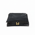 authentic preloved balenciaga downtown black leather shoulder bag with gold B hardware in great condition for sale secondhand luxury designer bag at discount price