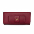 Prada Vitello Move Continental Flap Wallet in Rosso Red
