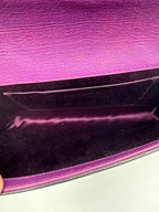 Pre-owned Yves Saint Laurent Chyc Ligne Textured Leather Clutch in Purple