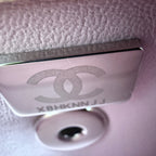Chanel Coco Handle Mini in Iridescent Metallic Pink Caviar Leather