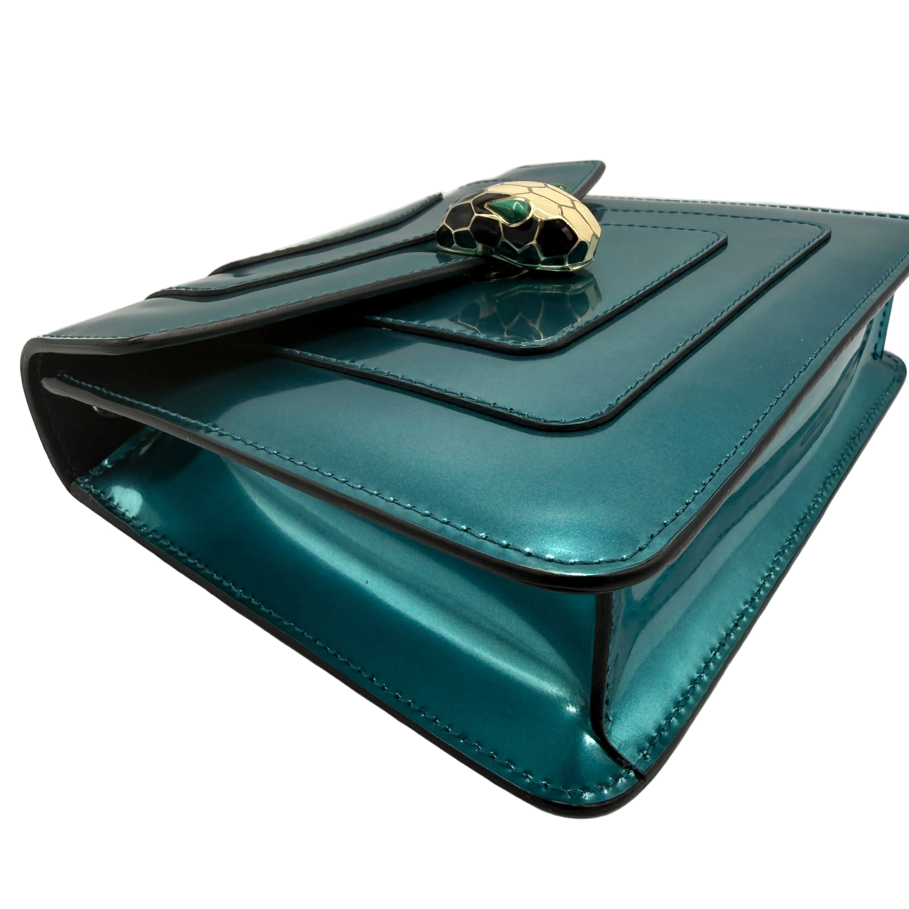 Bvlgari Serpenti Forever Bag in Green Patent Leather