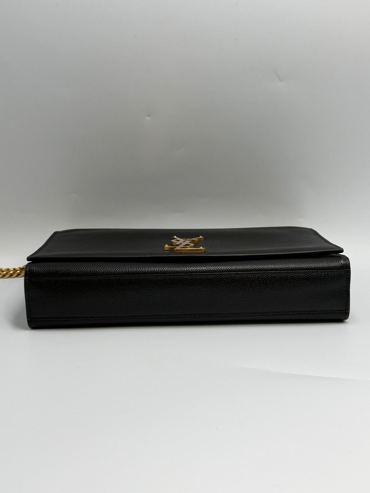 Saint Laurent Medium Kate Shoulder Bag Grain de Poudre Leather – Black & Gold