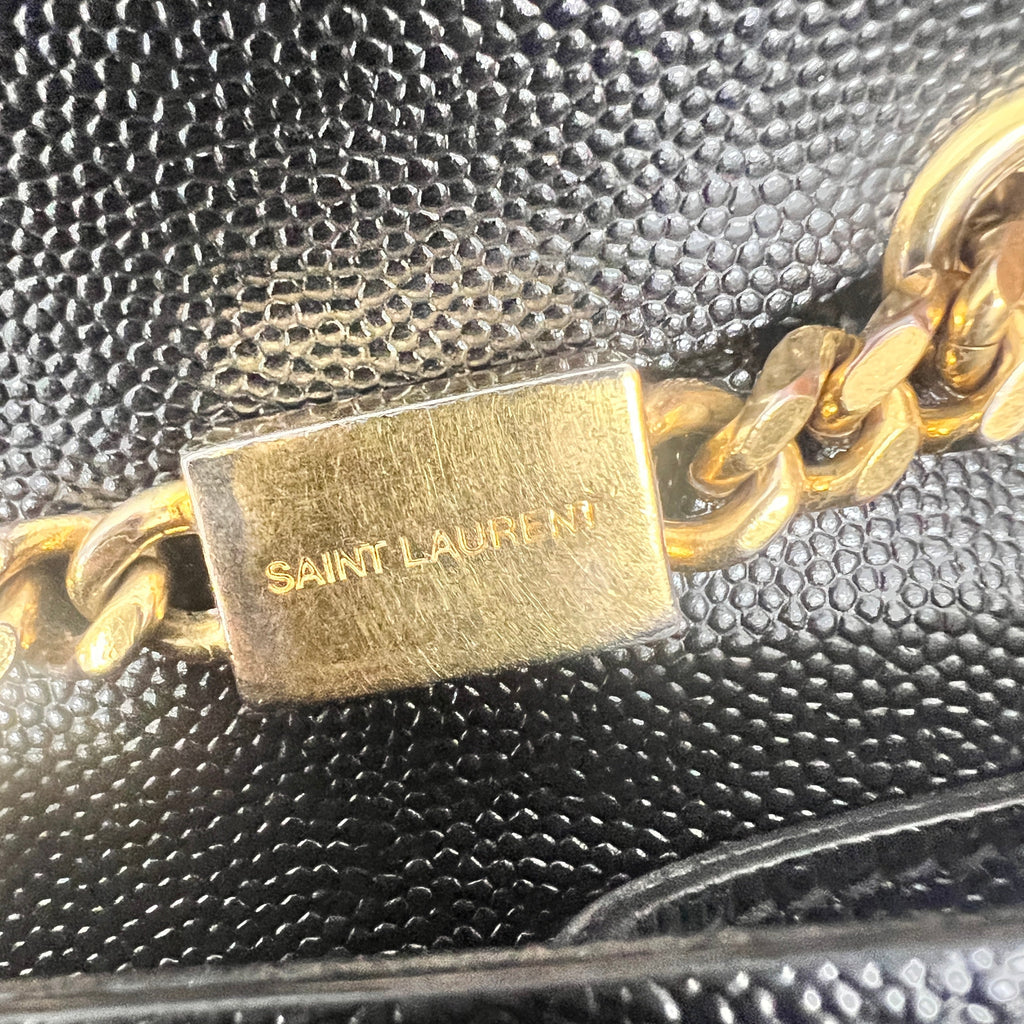 Saint Laurent Medium Kate Shoulder Bag Grain de Poudre Leather – Black & Gold