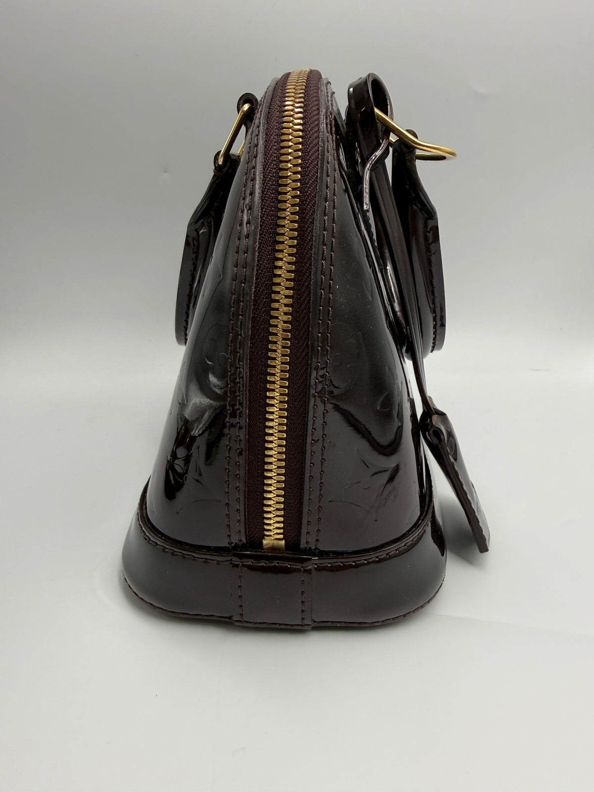 Louis Vuitton Alma BB Burgundy Monogram (2017) Vernis Patent Leather Handbag