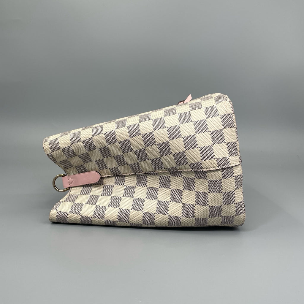 Louis Vuitton NeoNoe MM Damier Azur Bucket Bag with Rose Ballerine Trim