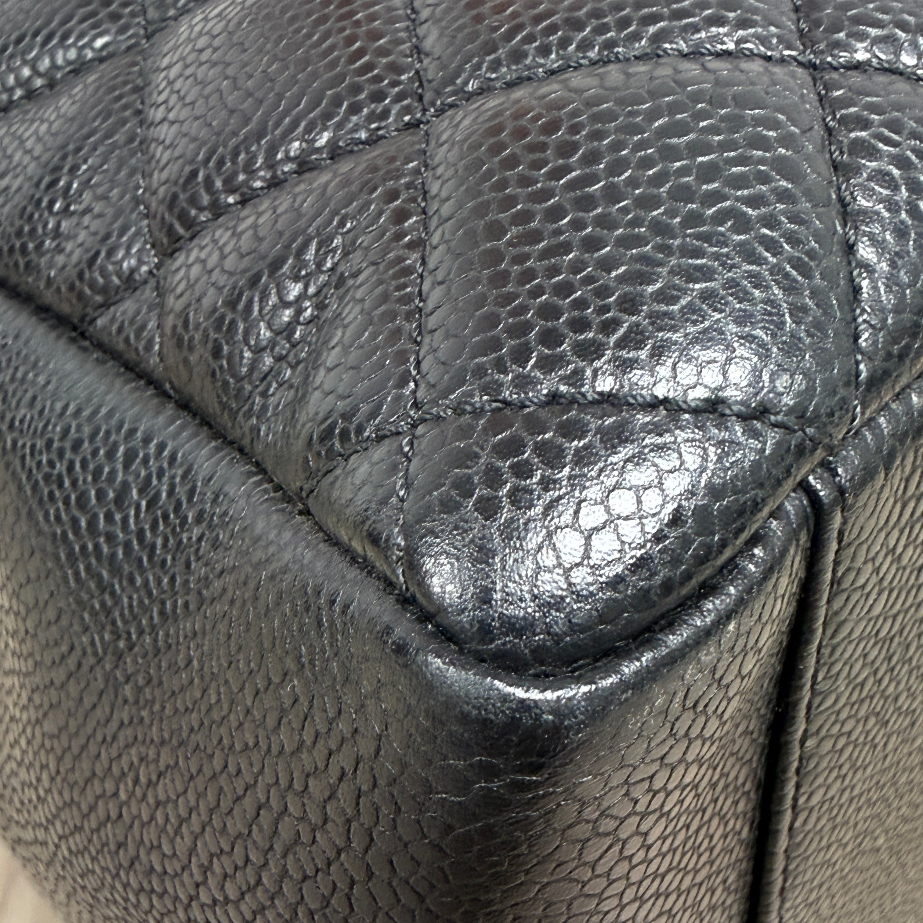 Chanel Grand Shopping Tote (GST) in Black Caviar Leather with Gold Hardware