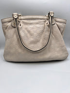 Gucci Guccissima Leather Tote Bag in Off-White