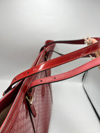 Gucci Red Guccissima Patent Leather Tote Bag